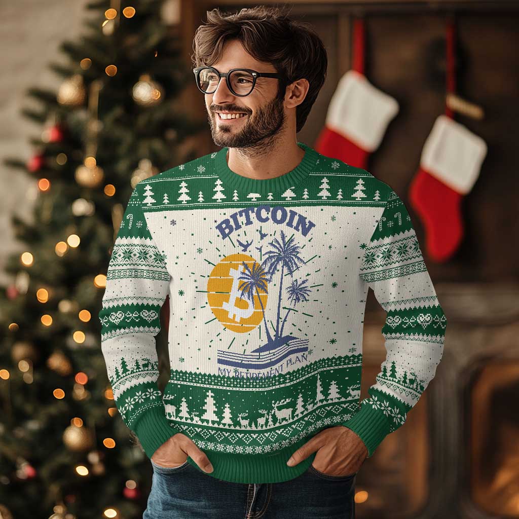 Funny Crypto Investing Knit Sweatshirt Bitcoin My Retirement Plan TS02 Green Print Your Wear