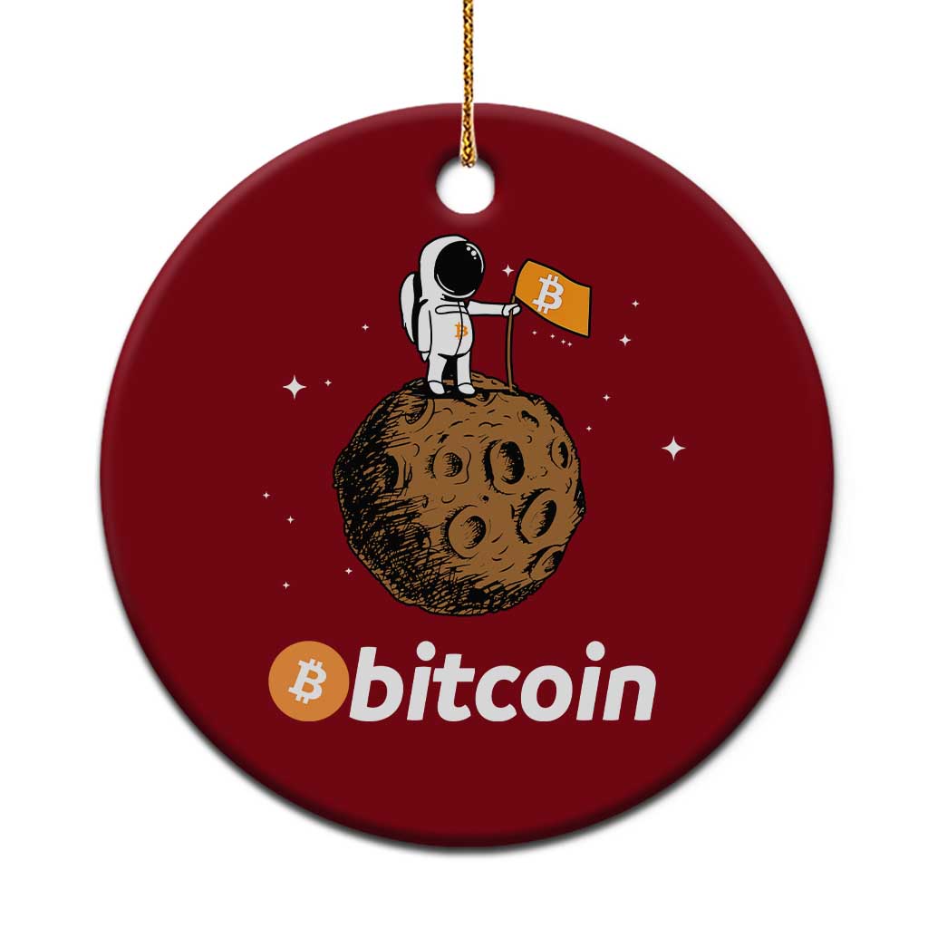 Funny Crypto Investing Ceramic Ornament Bitcoin BTC Crypto to the Moon Graphic Featuring Astronaut TS02 1pc Red Print Your Wear