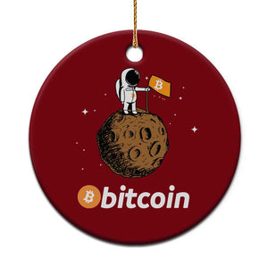 Funny Crypto Investing Ceramic Ornament Bitcoin BTC Crypto to the Moon Graphic Featuring Astronaut TS02 1pc Red Print Your Wear