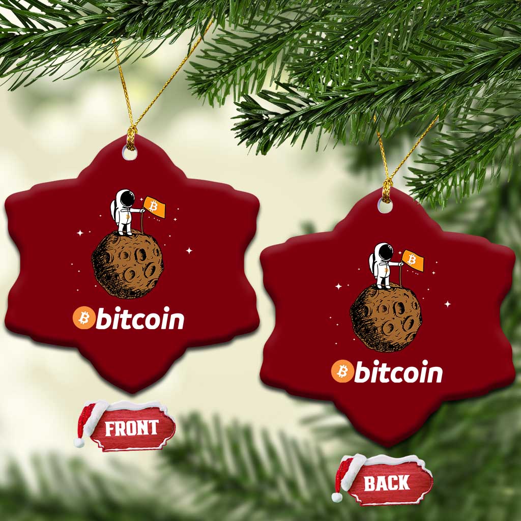 Funny Crypto Investing Ceramic Ornament Bitcoin BTC Crypto to the Moon Graphic Featuring Astronaut TS02 Print Your Wear