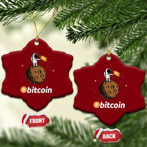 Funny Crypto Investing Ceramic Ornament Bitcoin BTC Crypto to the Moon Graphic Featuring Astronaut TS02 Print Your Wear