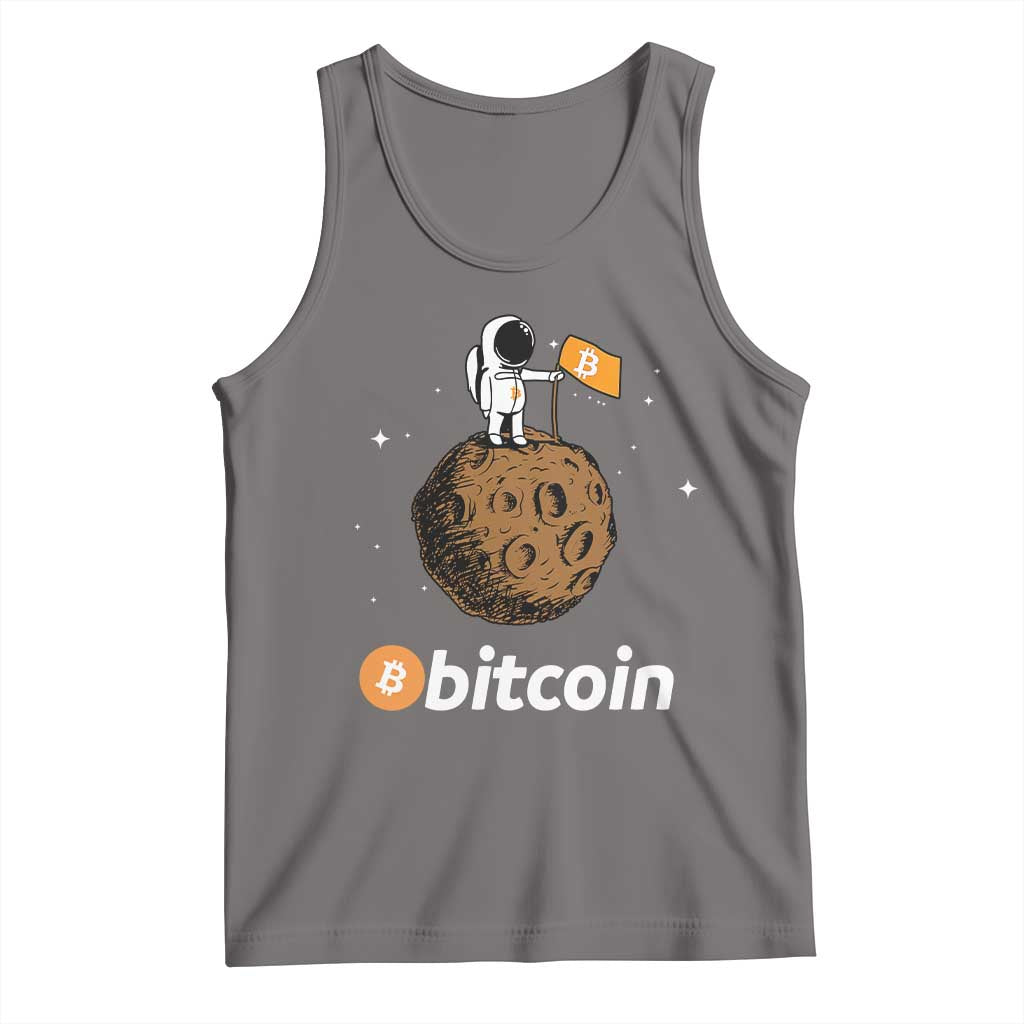 Funny Crypto Investing Tank Top Bitcoin BTC Crypto to the Moon Graphic Featuring Astronaut TS02 Deep Heather Print Your Wear