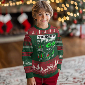 Funny Crypto Investing Knit Sweatshirt Things I Do In My Spare Time Trading TS02 Christmas Print Your Wear