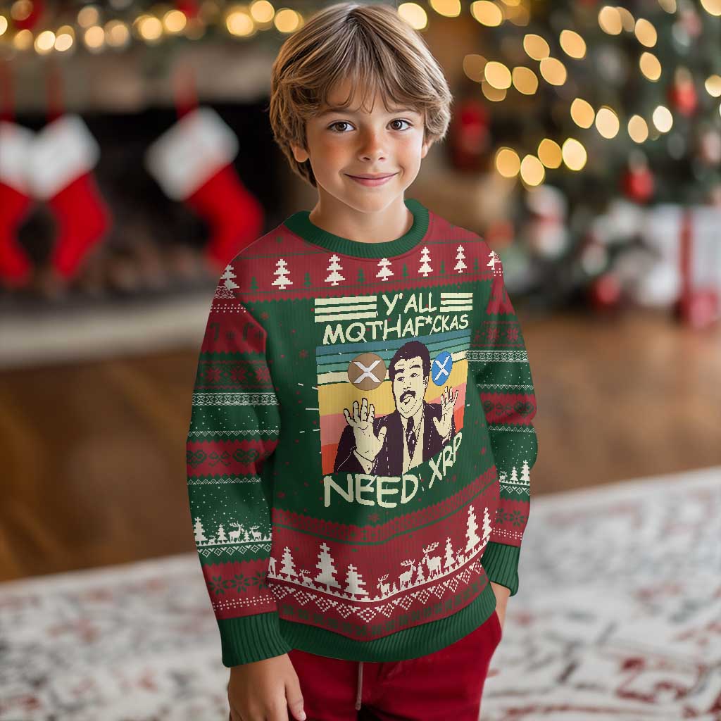 Funny Crypto Meme Knit Sweatshirt Y'all Motha Fuckas Need XRP Cryptocurrency TS02 Christmas Print Your Wear