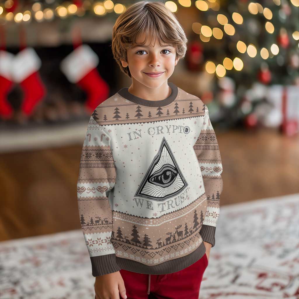 Funny Crypto Ugly Christmas Sweater In Crypto We Trust Bitcoin Cryptocurrency TS02 Mocha Mousse Print Your Wear