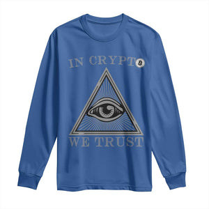 Funny Crypto Long Sleeve Shirt In Crypto We Trust Bitcoin Cryptocurrency TS02 Royal Blue Print Your Wear