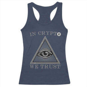 Funny Crypto Racerback Tank Top In Crypto We Trust Bitcoin Cryptocurrency TS02 Navy Print Your Wear
