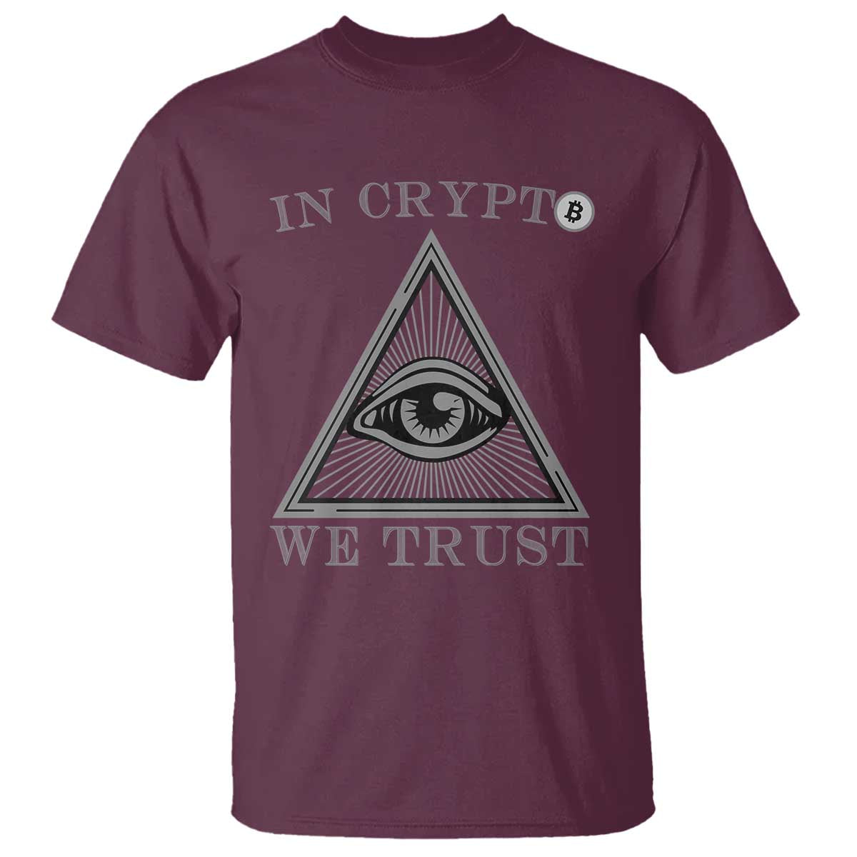 Funny Crypto T Shirt In Crypto We Trust Bitcoin Cryptocurrency TS02 Maroon Print Your Wear