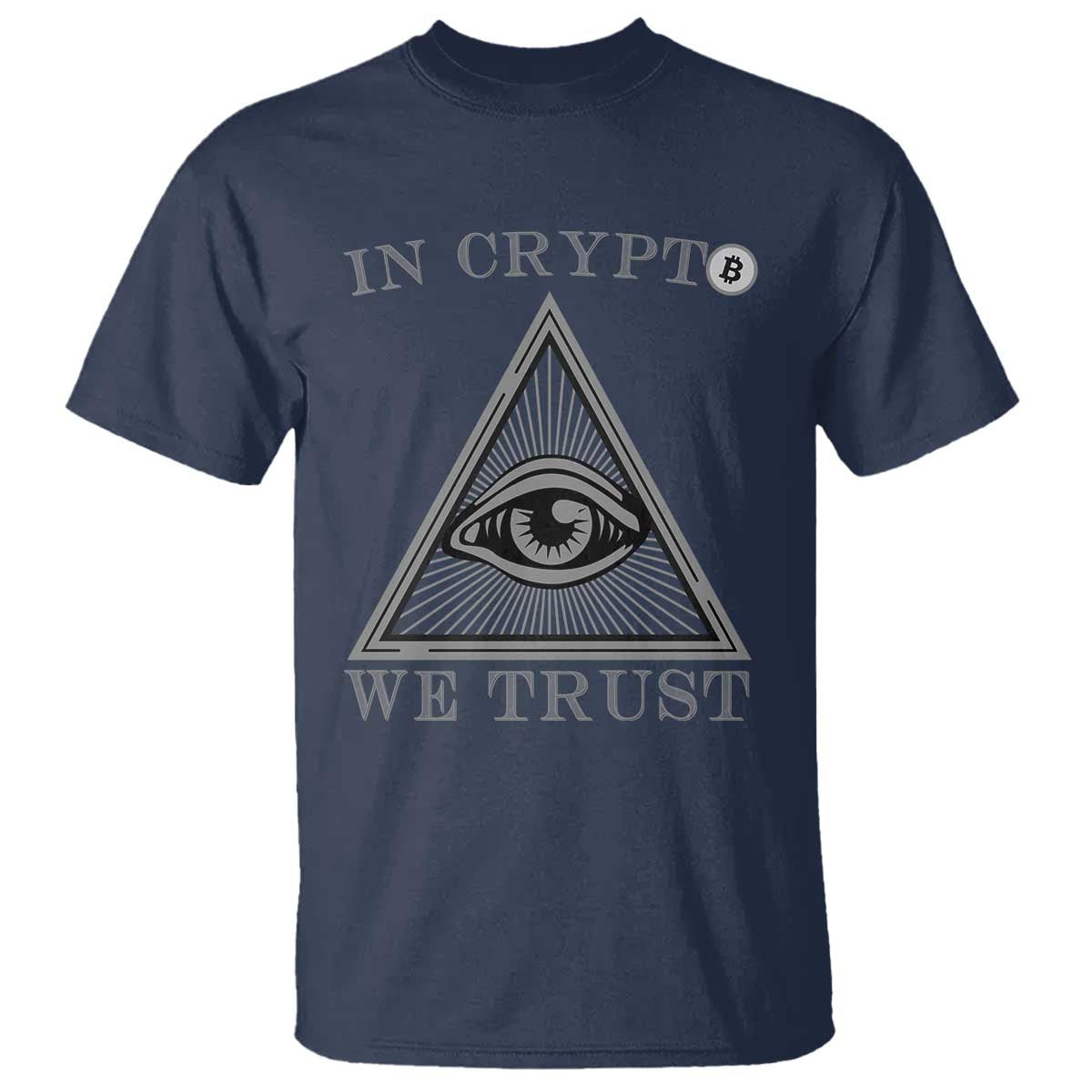 Funny Crypto T Shirt In Crypto We Trust Bitcoin Cryptocurrency TS02 Navy Print Your Wear
