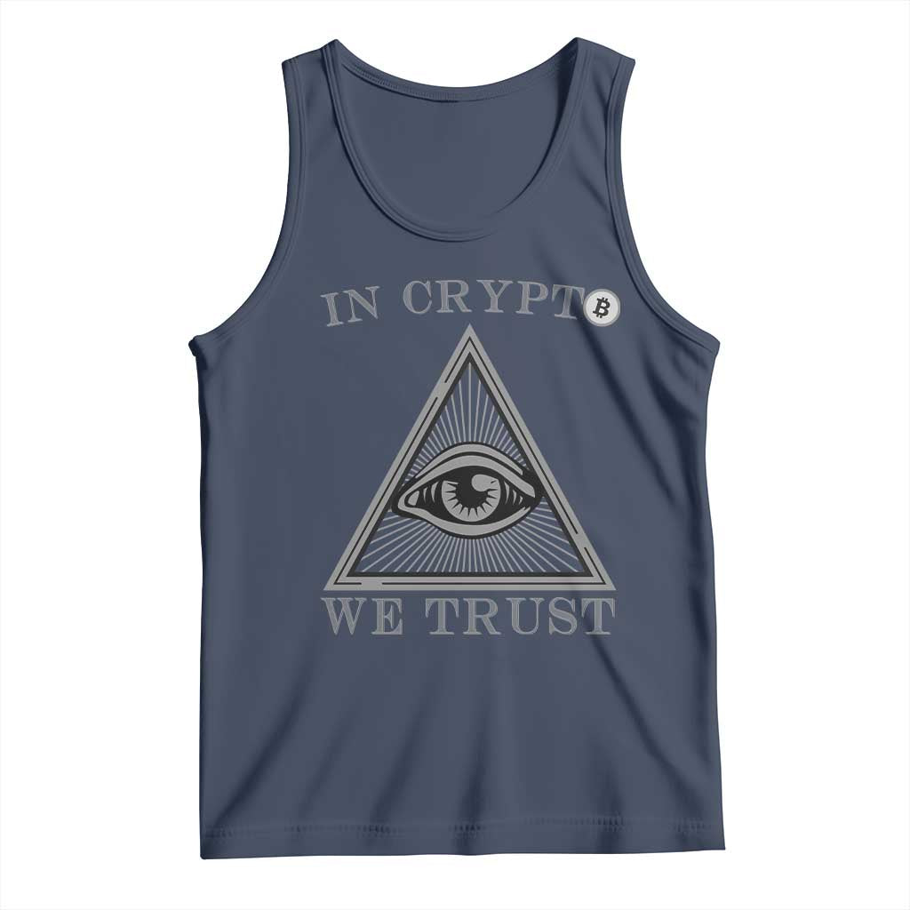 Funny Crypto Tank Top In Crypto We Trust Bitcoin Cryptocurrency TS02 Navy Print Your Wear