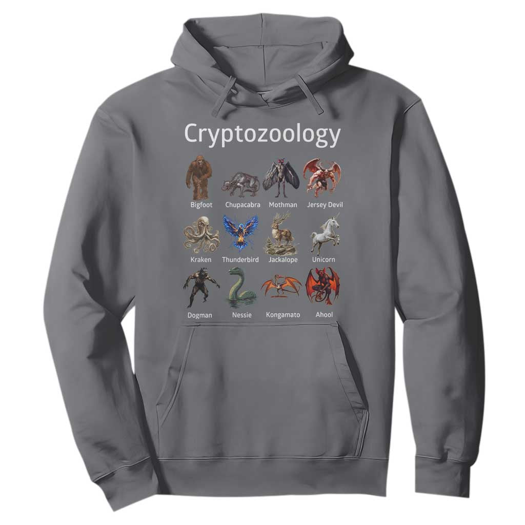 Cryptid Creatures Hoodie Cryptozoology Fantasy Mythical Monsters TS02 Charcoal Print Your Wear
