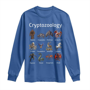 Cryptid Creatures Long Sleeve Shirt Cryptozoology Fantasy Mythical Monsters TS02 Royal Blue Print Your Wear