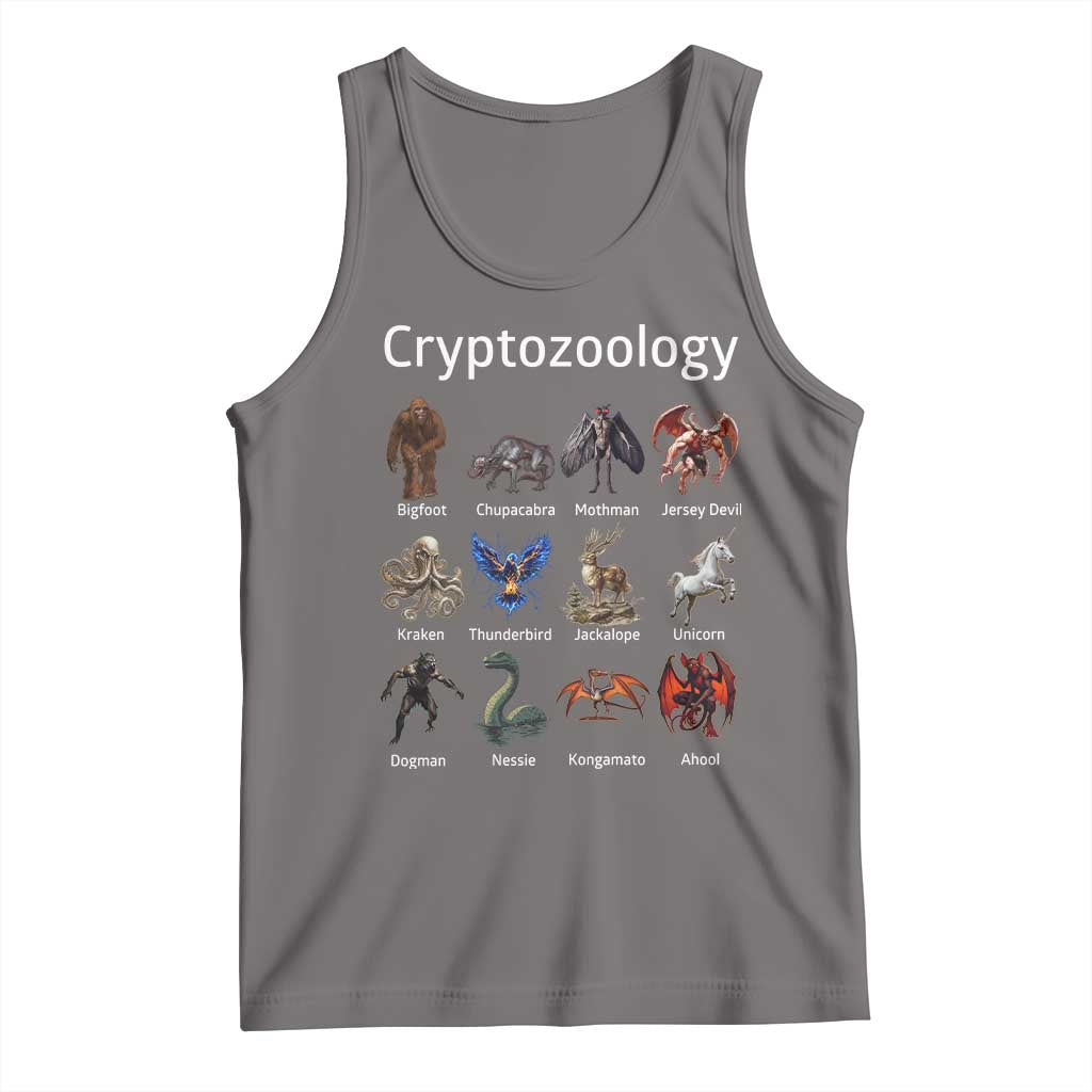 Cryptid Creatures Tank Top Cryptozoology Fantasy Mythical Monsters TS02 Deep Heather Print Your Wear