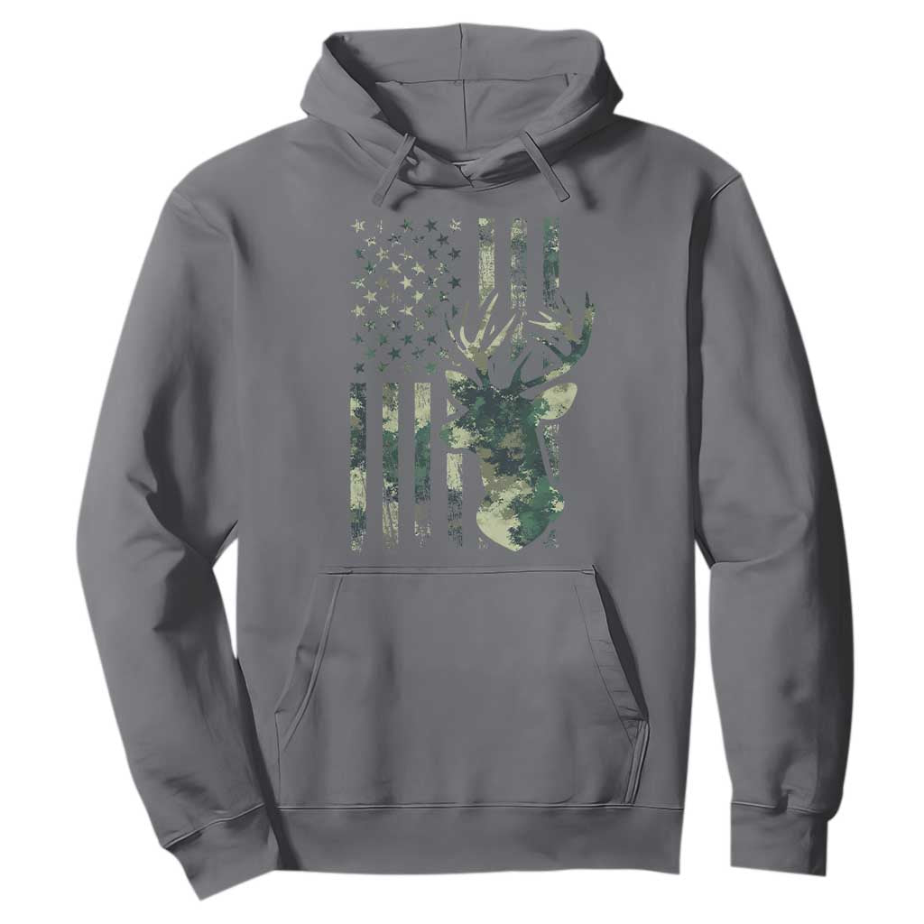 Deer Hunting Camouflage Hoodie Camo US Flag TS02 Charcoal Print Your Wear