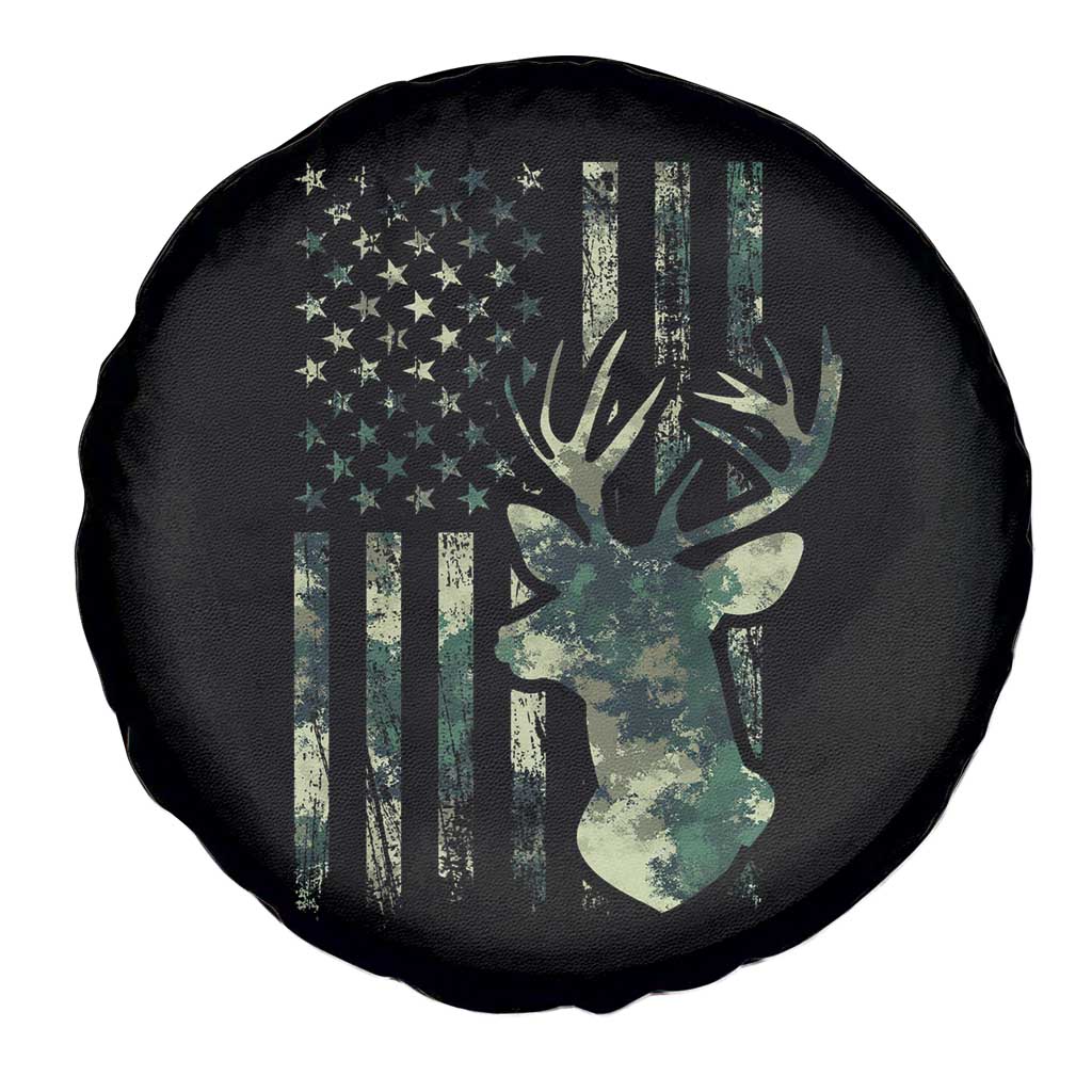 Deer Hunting Camouflage Spare Tire Cover Camo US Flag TS02 Print Your Wear
