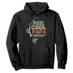 Fishing Dad Hoodie Reel Cool Papa Retro Vintage TS02 Black Print Your Wear