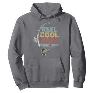 Fishing Dad Hoodie Reel Cool Papa Retro Vintage TS02 Charcoal Print Your Wear