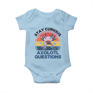 Funny Axolotl Pun Baby Onesie I Stay Curious Axolotl Question Retro TS02 Light Blue Print Your Wear