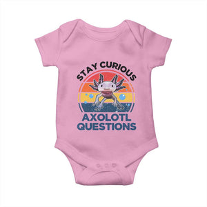 Funny Axolotl Pun Baby Onesie I Stay Curious Axolotl Question Retro TS02 Light Pink Print Your Wear