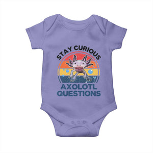 Funny Axolotl Pun Baby Onesie I Stay Curious Axolotl Question Retro TS02 Violet Print Your Wear