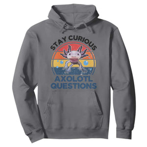 Funny Axolotl Pun Hoodie I Stay Curious Axolotl Question Retro TS02 Charcoal Print Your Wear