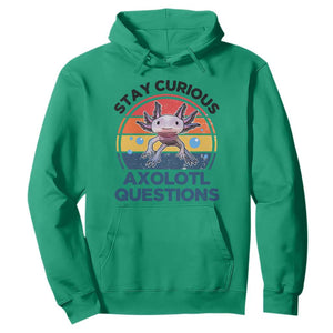 Funny Axolotl Pun Hoodie I Stay Curious Axolotl Question Retro TS02 Irish Green Print Your Wear