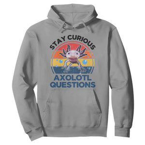 Funny Axolotl Pun Hoodie I Stay Curious Axolotl Question Retro TS02 Sport Gray Print Your Wear