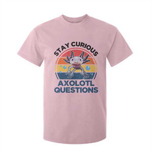 Funny Axolotl Pun T Shirt For Kid I Stay Curious Axolotl Question Retro TS02 Light Pink Print Your Wear