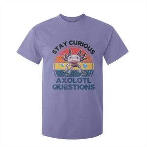 Funny Axolotl Pun T Shirt For Kid I Stay Curious Axolotl Question Retro TS02 Violet Print Your Wear