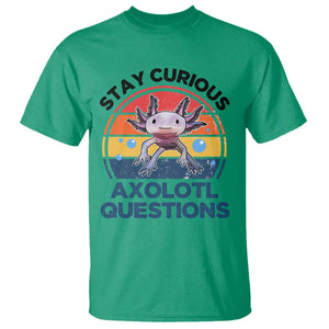 Funny Axolotl Pun T Shirt I Stay Curious Axolotl Question Retro TS02 Irish Green Print Your Wear