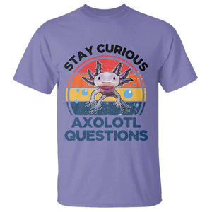 Funny Axolotl Pun T Shirt I Stay Curious Axolotl Question Retro TS02 Violet Print Your Wear