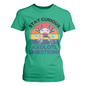 Funny Axolotl Pun T Shirt For Women I Stay Curious Axolotl Question Retro TS02 Irish Green Print Your Wear