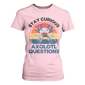 Funny Axolotl Pun T Shirt For Women I Stay Curious Axolotl Question Retro TS02 Light Pink Print Your Wear