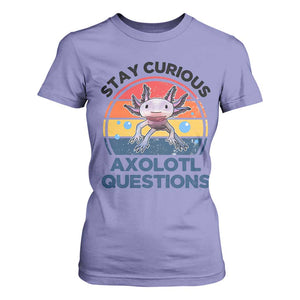 Funny Axolotl Pun T Shirt For Women I Stay Curious Axolotl Question Retro TS02 Violet Print Your Wear