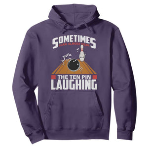 Funny Bowling Hoodie Hear The Ten Pin Laughing Bowler TS02 Purple Print Your Wear