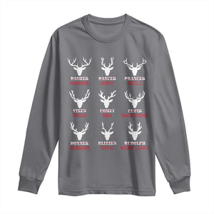 Funny Deer Hunting Long Sleeve Shirt Hunter of All Santa's Reindeer TS02 Charcoal Print Your Wear