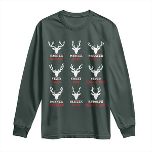 Funny Deer Hunting Long Sleeve Shirt Hunter of All Santa's Reindeer TS02 Dark Forest Green Print Your Wear