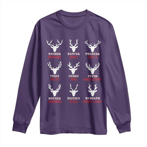 Funny Deer Hunting Long Sleeve Shirt Hunter of All Santa's Reindeer TS02 Purple Print Your Wear