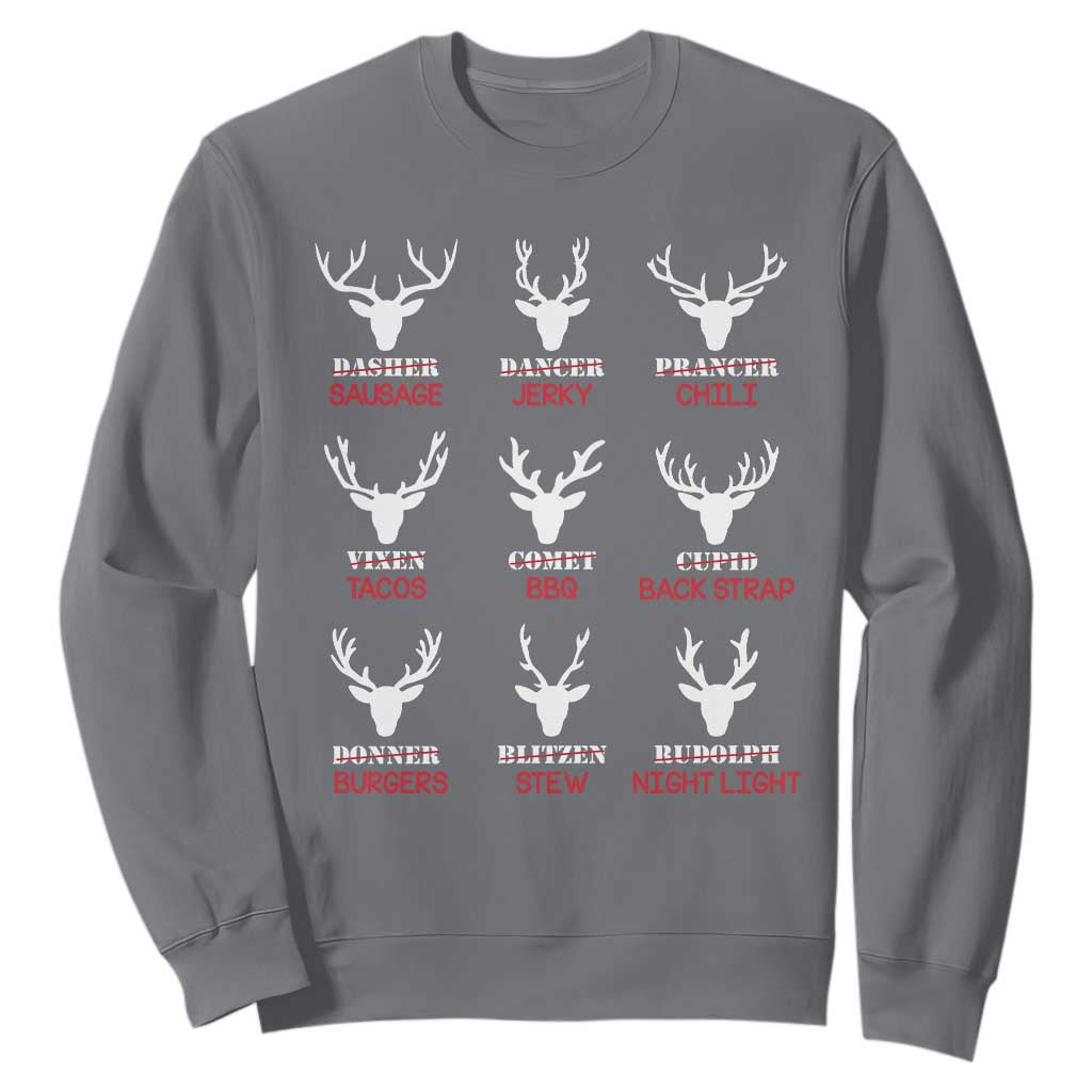 Funny Deer Hunting Sweatshirt Hunter of All Santa's Reindeer TS02 Charcoal Print Your Wear