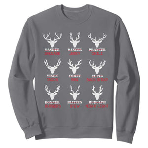 Funny Deer Hunting Sweatshirt Hunter of All Santa's Reindeer TS02 Charcoal Print Your Wear