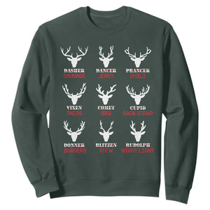 Funny Deer Hunting Sweatshirt Hunter of All Santa's Reindeer TS02 Dark Forest Green Print Your Wear