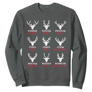 Funny Deer Hunting Sweatshirt Hunter of All Santa's Reindeer TS02 Dark Heather Print Your Wear