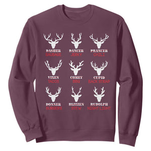 Funny Deer Hunting Sweatshirt Hunter of All Santa's Reindeer TS02 Maroon Print Your Wear