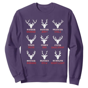 Funny Deer Hunting Sweatshirt Hunter of All Santa's Reindeer TS02 Purple Print Your Wear