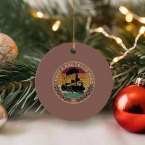 Funny I Have A One Track Mind Ceramic Ornament Train Railroad Retro Engine Model TS02 1pc Mocha Print Your Wear