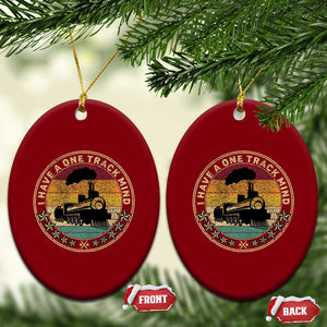Funny I Have A One Track Mind Ceramic Ornament Train Railroad Retro Engine Model TS02 Print Your Wear