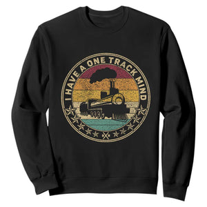 Funny I Have A One Track Mind Sweatshirt Train Railroad Retro Engine Model TS02 Black Print Your Wear