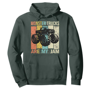 Monster Trucks Are My Jam Hoodie Vintage Retro TS02 Dark Forest Green Print Your Wear