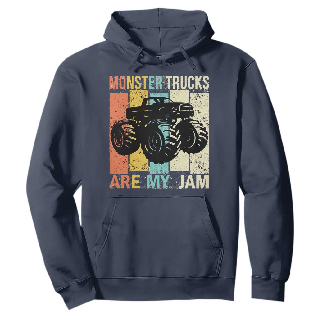 Monster Trucks Are My Jam Hoodie Vintage Retro TS02 Navy Print Your Wear