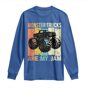 Monster Trucks Are My Jam Long Sleeve Shirt Vintage Retro TS02 Royal Blue Print Your Wear